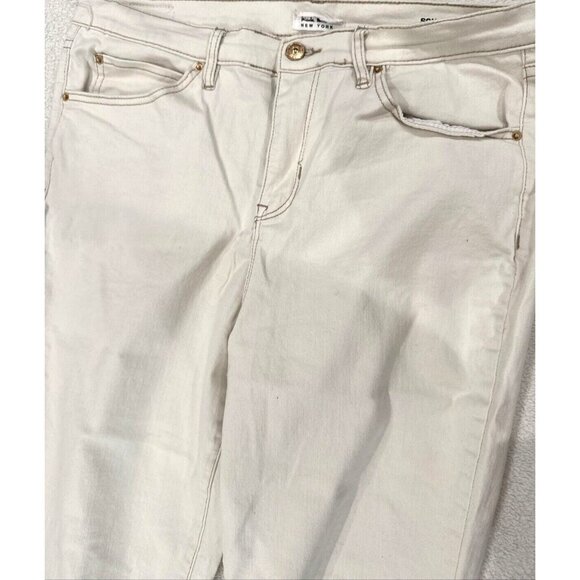 Nicole Miller Soho High Rise Ankle Skinny Jeans Size 14 Beige Cotton Blend - Picture 2 of 9